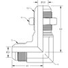 World Wide Fittings Male JIC to Male JIC Bulkhead 90° Elbow - With Locknut F5525X20X20LN